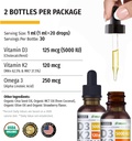 (4 Pack) Vitamin D3 K2 Drops Unflavored & Strawberry Flavor Bundle - Maximum Strength Vitamin D Liquid 5000 IU with MCT Oil Omega 3 - No Fillers, Non-GMO Liquid D3 for Immune Support, 2 Fl Oz Each 6