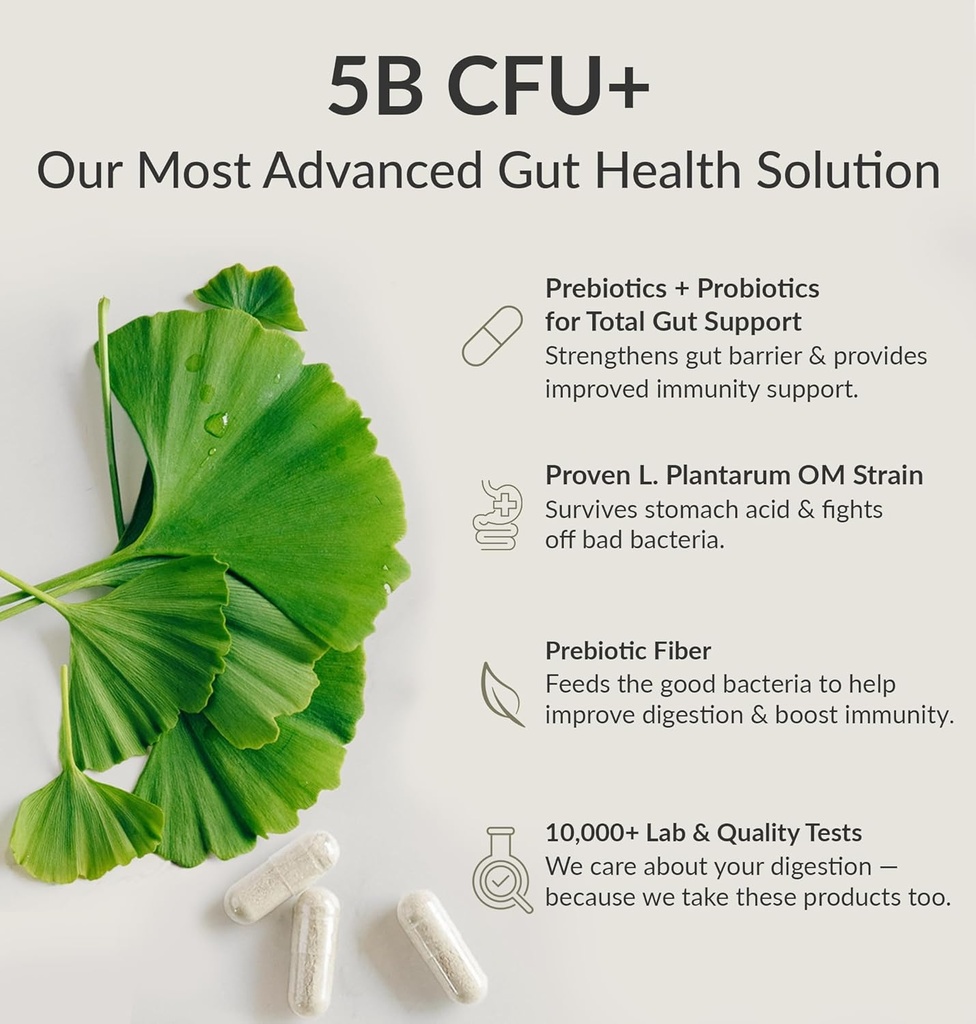 BiOptimizers Probiotic Breakthrough – Lactobacillus Plantarum OM Probiotics & Prebiotics Health Supplement for Gut, Digestive & Immune Support Probiotics for Women Men Elderly– 60 Vegan Capsules 4