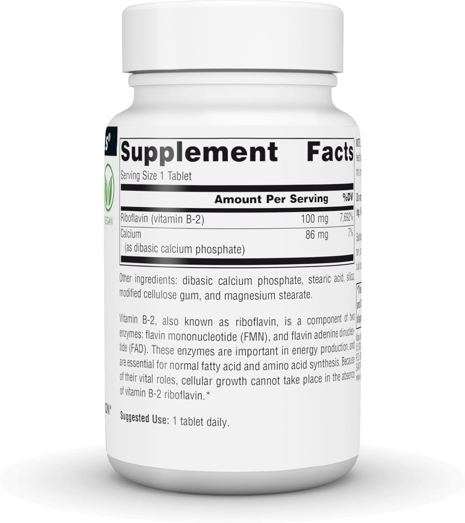 Source Naturals Vitamin B-2 Riboflavin 100 mg Supports Energy Production - 100 Tablets 4