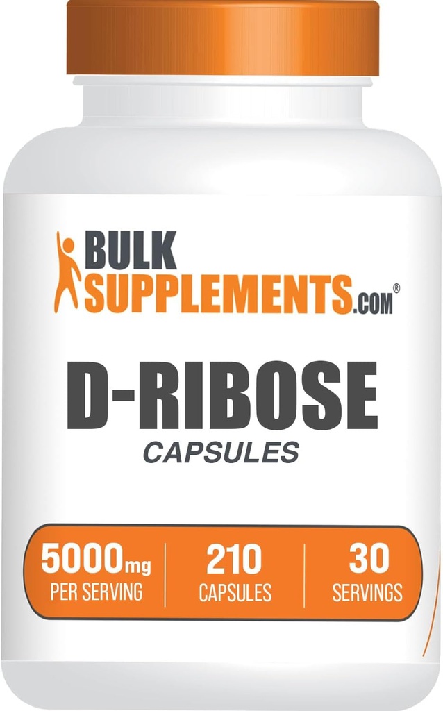 BulkSupplements.com D-Ribose Capsules - Ribose Supplement, for Energy Support - Gluten Free, 7 Capsules per Serving (5000mg), 210 Count (Pack of 1) 2