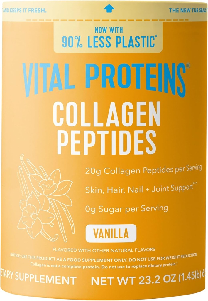 Vital Proteins Collagen Peptides Powder - Grass Fed Collagen Peptides for Hair, Nail, Skin, Bone & Joint Health, Vanilla, 23.2 Ounces 2