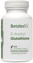 RetzlerRx S-Acetyl Glutathione Supplement 100 mg. per Capsule, Made in USA - 120 Acid-Resistant Capsules - Antioxidant Support - Non-GMO, Soy & Gluten-Free / Bergaflow®, Pharmaceutical Grade 2