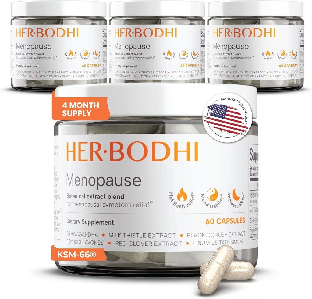 Meno- Menopause Hormonal Balance for Women, Estrogen Soy Isoflavones Menopause Supplement for Women, Ashwagandha, Black Cohosh Hot Flashes Menopause Relief, Night Sweats Relief 240Caps 2