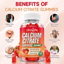 Calcium Citrate Gummies, Sugar Free Calcium Citrate 1000mg for Muscle Healthy, Absorption Calcium Supplements for Adults & Kids, Strawberry, 60 Count 4