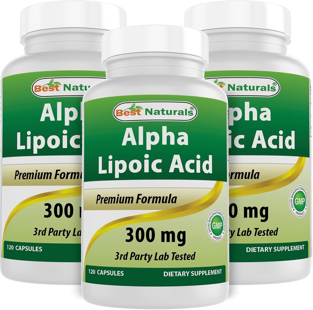 Best Naturals Alpha Lipoic Acid 300 mg 120 Capsules (120 Count (Pack of 3)) 2