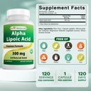 Best Naturals Alpha Lipoic Acid 300 mg 120 Capsules (120 Count (Pack of 3)) 3