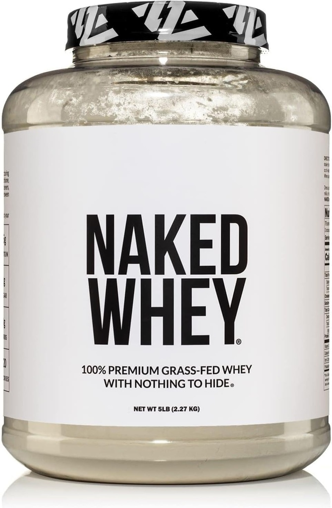 NAKED WHEY 5LB 100% Grass Fed Unflavored Whey Protein Powder - Only 1 Ingredient, Undenatured - No GMO, Soy or Gluten - No Preservatives - Promote Muscle Growth and Recovery - 76 Servings 2
