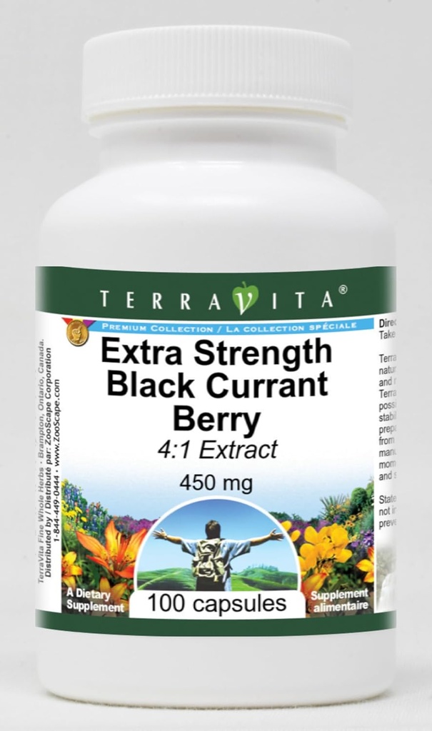Extra Strength Black Currant Berry 4:1 Extract - 450 mg (100 Capsules, ZIN: 514114) 2