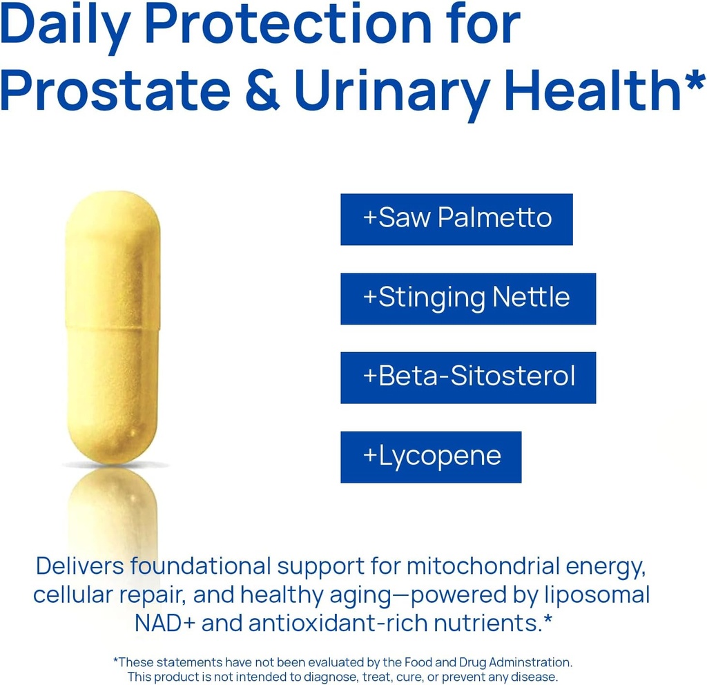 NAD+ Supplements for Men – Nitric Oxide Prostate Health Supplements for Men with Resveratrol, CoQ10, L Citrulline and Lycopene for Anti-Aging, Stamina & Cellular Energy Support 60 Capsules 6