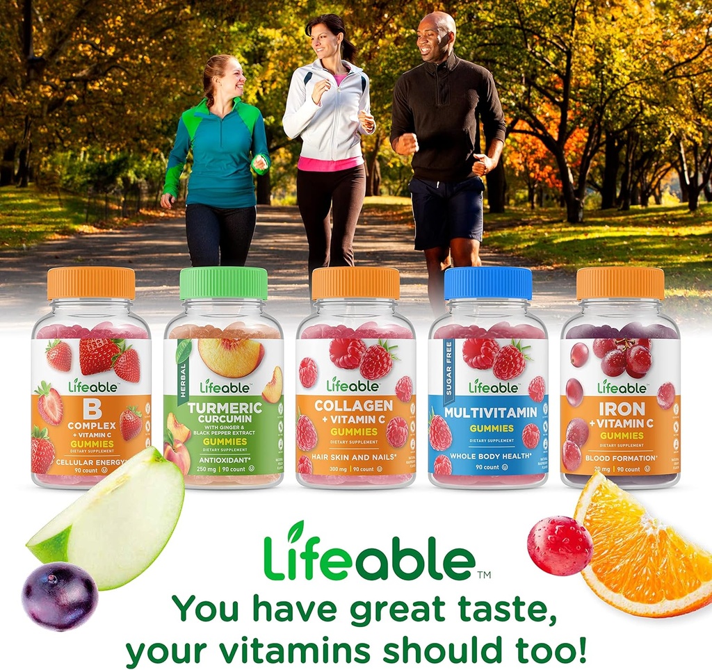 Lifeable Glucose Gummies - Great Tasting Natural Flavor Gummy - Gluten Free GMO-Free Chewable - for Adults and Kids - 90 Gummies 5
