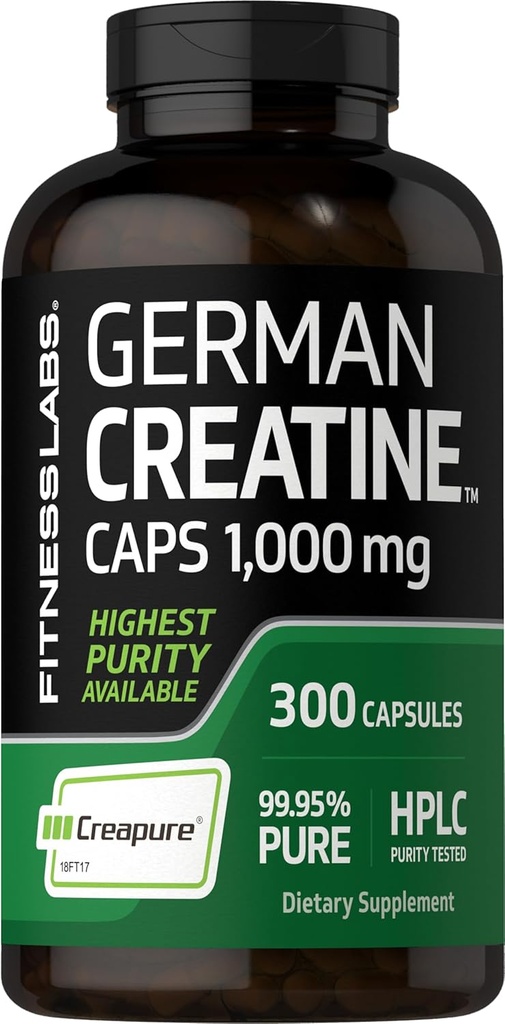 Fitness Labs German Creatine Monohydrate | 1000mg | 300 Capsules | Supplement for Women and Men | Non-GMO, Gluten Free 2