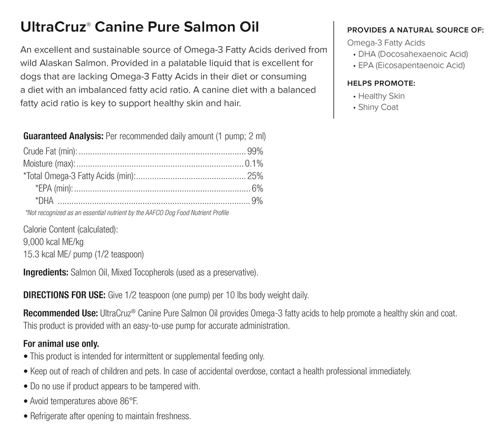 UltraCruz-sc-395197 Canine Pure Salmon Oil Supplement for Dogs, 16 oz 3