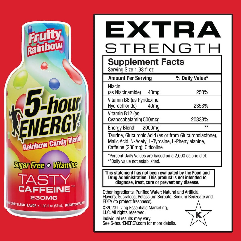 5-Hour Energy Extra Strength Shots Variety Pack, 18 Count (1.93 fl oz) - Extra Strength Tropical Burst, Hawaiian Breeze, Watermelon Flavors 3
