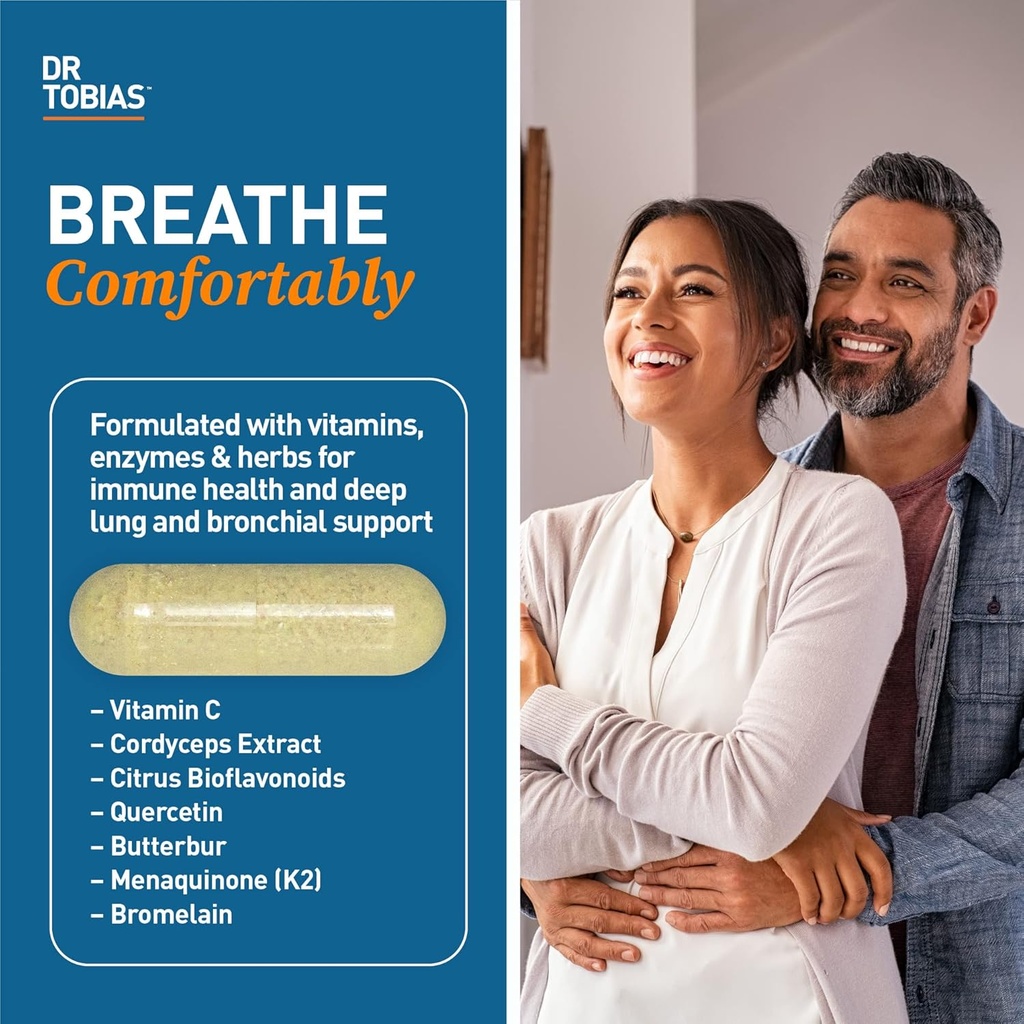 Dr. Tobias Lung Health & Apple Cider Vinegar Gummies - Supports Lung Cleanse & Detox Formula, Supports Gut Health, with The Mother, Folate, B12, Vitamin C, Butterbur 3