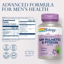 SOLARAY Saw Palmetto and Pygeum - Saw Palmetto for Men and Pygeum Bark - with Zinc, Vitamin B6, Pumpkin Seed and Amino Acids - Prostate Supplements for Men w/Beta Sitosterol, 30 Servings, 120 VegCaps 3
