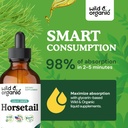 Wild & Organic Horsetail Herb Tincture - Hair Skin and Nails Support - Liquid Horsetail Supplement - Vegan, Sugar & Alcohol-Free Leaf Extract Drops - 4 fl oz 5