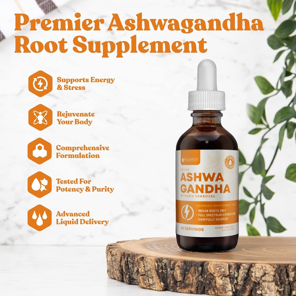Active Adrenal + Active Ashwagandha - Support Adrenal Health + Energy - Liquid Delivery for Better Absorption - Rhodiola, Ashwagandha, B-Vitamins, Holy Basil & More! 3