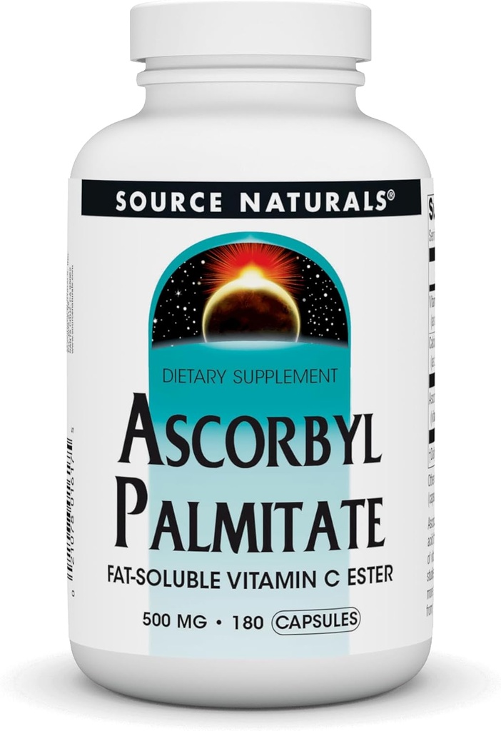 Source Naturals Ascorbyl Palmitate 500mg Fat-Soluble Vitamin C Ester Supplement - 180 Capsules 2
