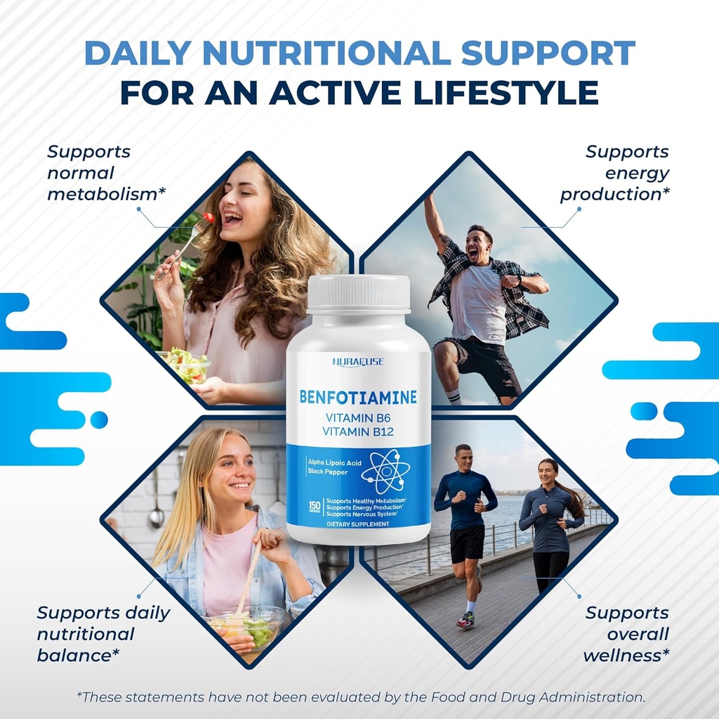 Liposomal Benfotiamine with Vitamin B6, Vitamin B12, Alpha Lipoic Acid, Curcumin - Support Healthy Metabolism, Energy Levels- Made and Tested in The USA 5