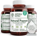 Natural Nutra Papaya Chewable Enzymes for Digestion and Body Cleanse - Supports Digestive Health, Ease Gastrointestinal Discomfort - Nutrient Absorption and Reduces Bloating - 90 Vegan Tablets 2
