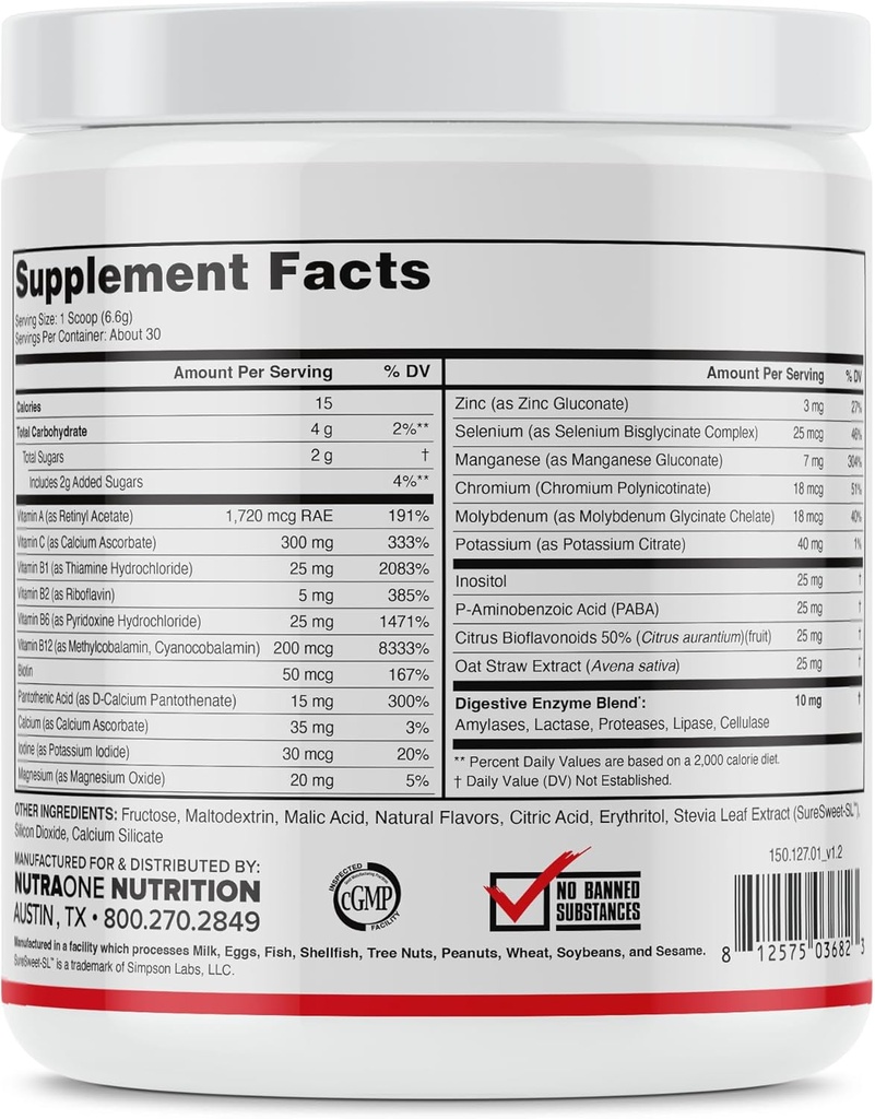 NutraOne Vitality Vitamin Powder Powdered Vitamin and Mineral Supplement (Fruit Punch - 30 Servings) 4