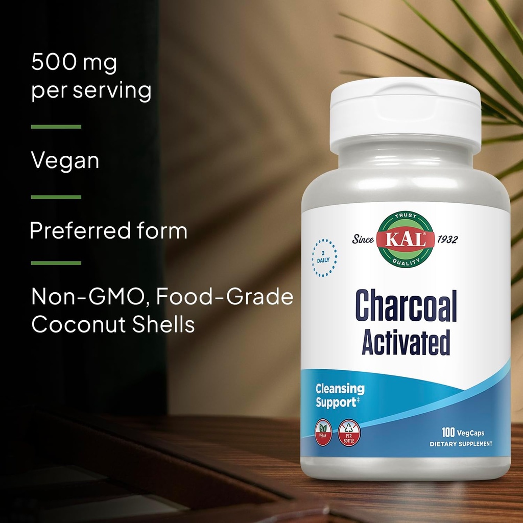 KAL Charcoal, Activated Coconut Shell 280mg | 100ct 5