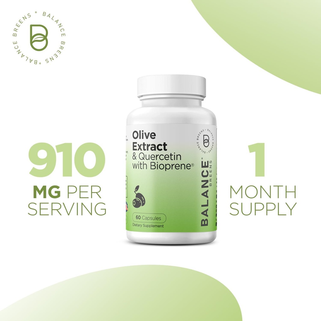 Balancebreens Olive Leaf Extract & Quercetin 400mg with Bioperine, 60 Capsules - Immunity Booster 5