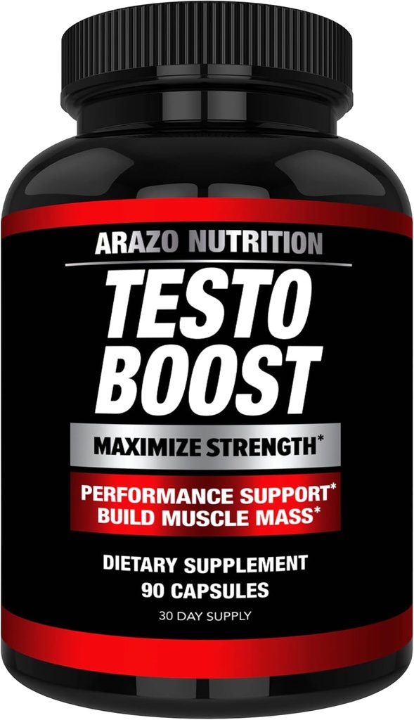 Arazo Nutrition TestoBoost Test Booster Supplement - Potent & Natural Herbal Pills - Boost Muscle Growth - Tribulus, Epimedium, Hawthorn, Zinc, Minerals 2