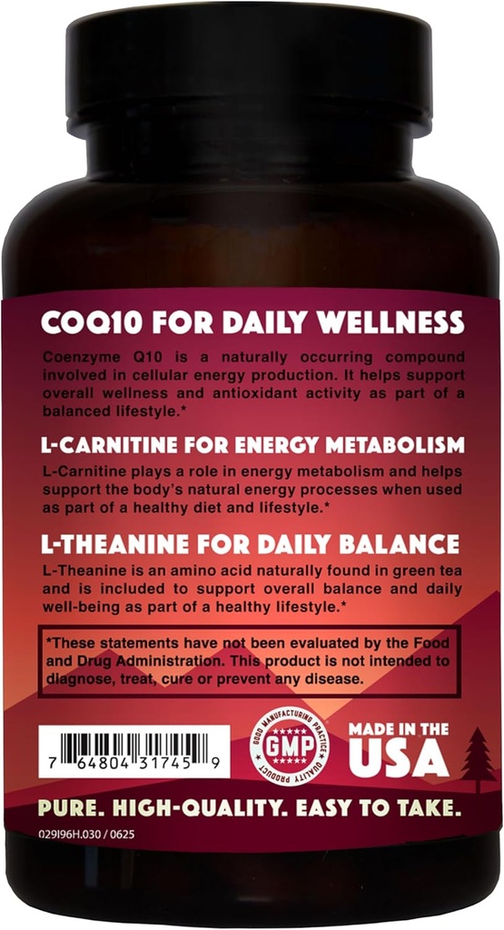 Natural Rhythm CoQ10-ZEN (Coenzyme Q10 + L-Carnitine + L-Theanine) - 30 Capsules 5
