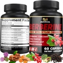 Berberine Supplement with Ceylon Cinnamon, Turmeric, Artichoke, Milk Thistle - Berberine HCl Supplement Pills - 60 Capsules [2-Month Supply] 2