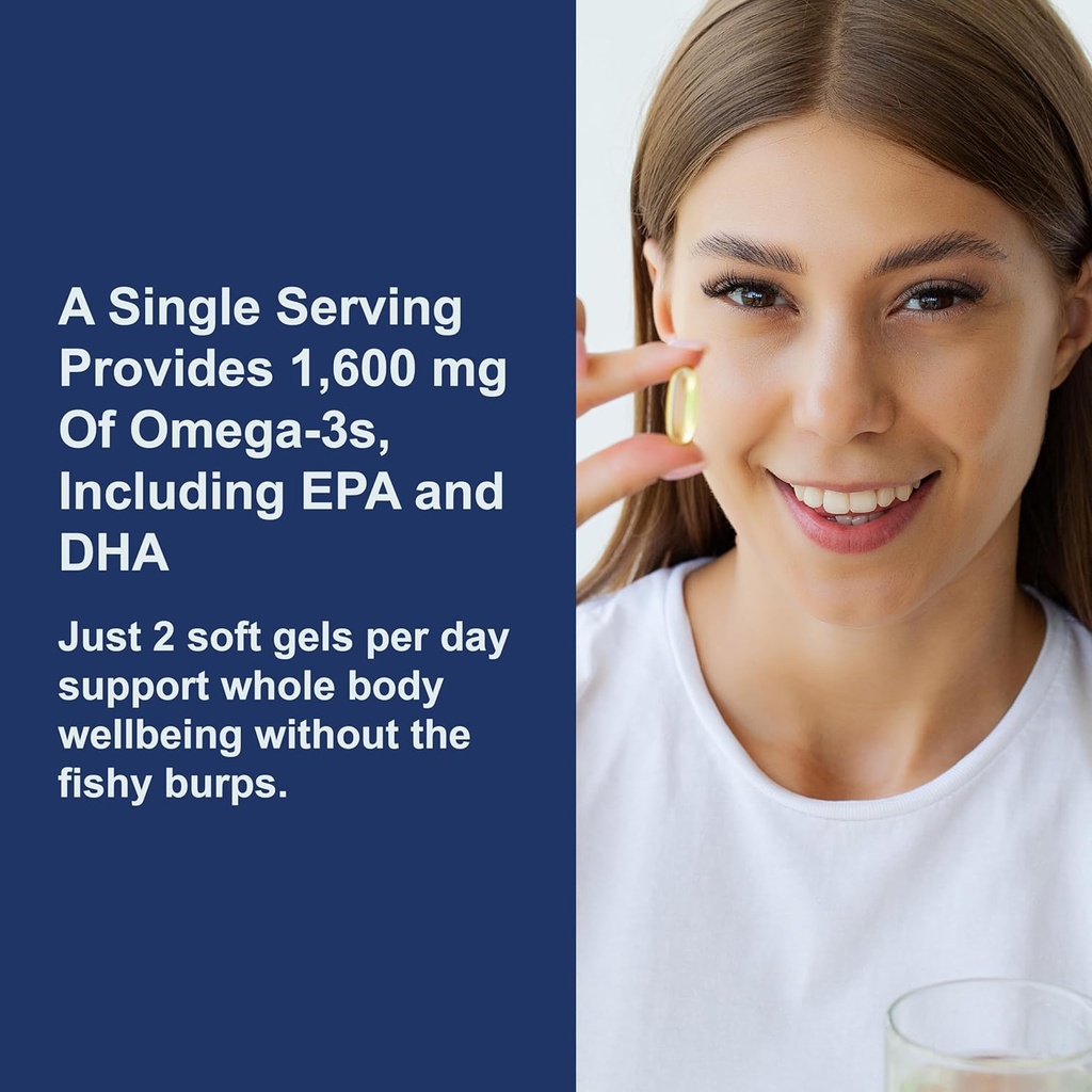 Carlson Elite Omega-3 Gems 1600 mg Omega 3 Fatty Acids Including EPA & DHA - Norwegian, Wild-Caught Sustainably Sourced Fish Oil Supplement, Omega 3 Fish Oil Capsules Lemon - 90+30 Softgels 5