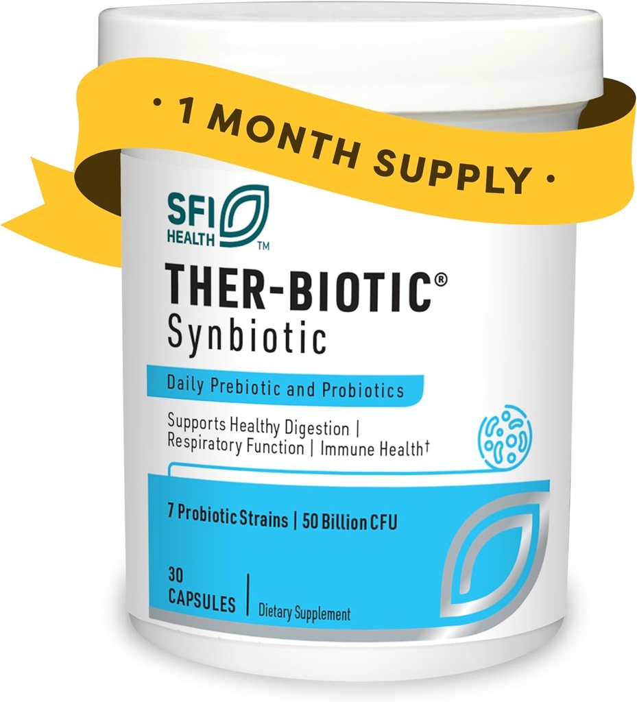 Klaire Labs SFI Health Ther-Biotic Synbiotic Prebiotics & Probiotics for Women & Men - Daily Probiotic with Low FODMAP Prebiotic - Gut, Immune, Respiratory & Digestive Health Support (30 Capsules) 2