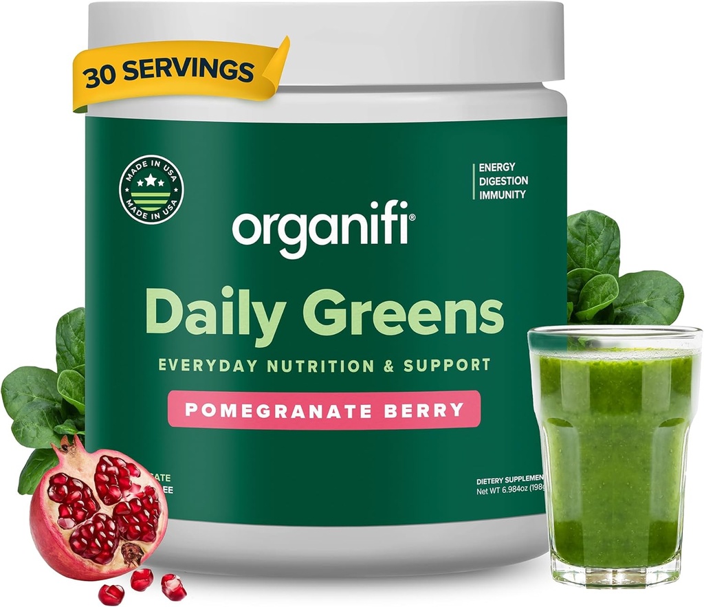 Organifi Daily Greens - Everyday Nutrition and Support - Greens Powder for Energy, Digestion, and Immunity, 30 Servings 2