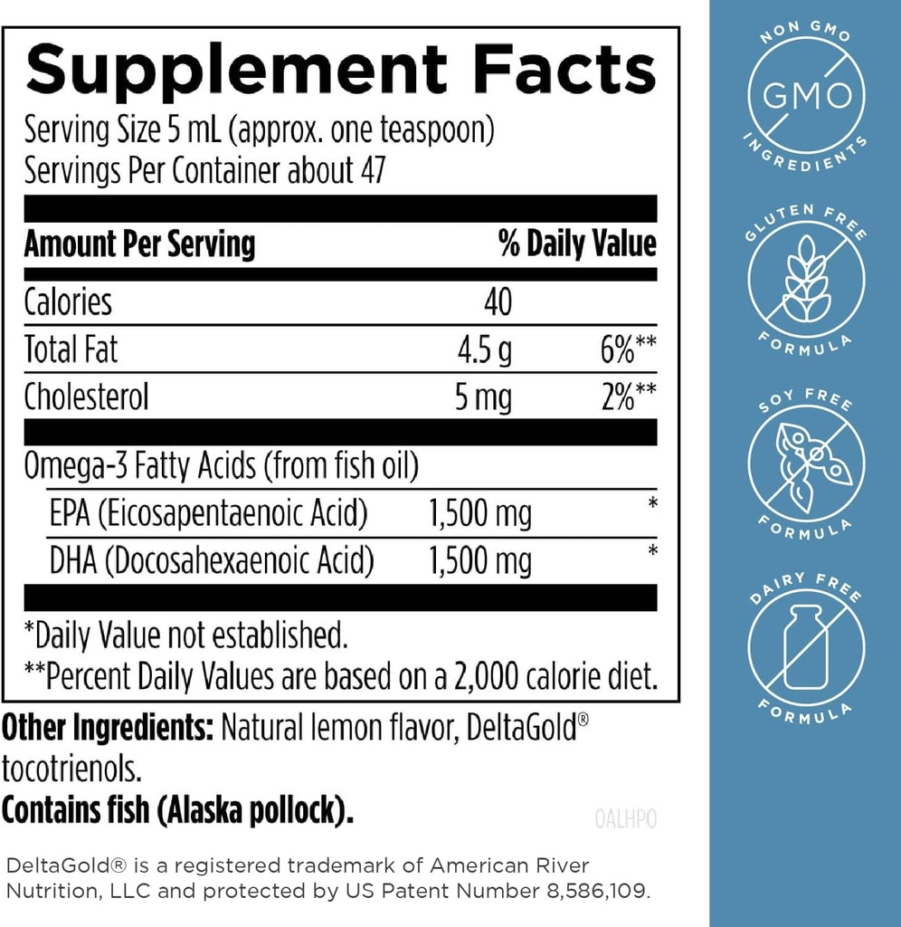 Designs for Health OmegAvail Hi-Po Liquid - High Concentration 1500mg EPA 1500 DHA - Triglyceride Omega 3 Fish Oil Heart Health & Brain Supplements - Natural Lemon Flavor (8oz) 3