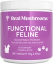 Real Mushrooms Cat Supplement Powder – Organic Mushroom Blend with Antarctic Krill & Ashwagandha – Cat Vitamins for Older Cats or Kittens – 2.65 oz Functional Feline Formula 2