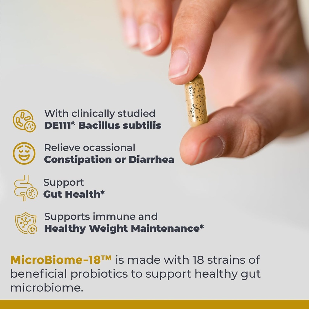 Premier Research Labs MicroBiome-18 - Probiotics for Digestive Health, Probiotics with Lactobacillus Acidophilus for Women and Men, Reuteri for Healthy Gut Microbiome - 30 Vegetarian Capsules 4