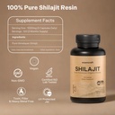 Organic Himalayan Shilajit Resin Extract - 1000mg Max Potency, Lab Tested Pure Shilajit for Men & Women, 85+ Trace Minerals Fulvic Acid, Immune Support, Energy, Cognition, 2 Month Supply, 120 Capsules 5