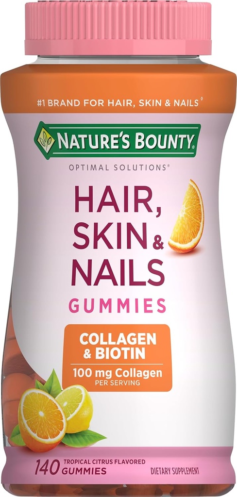 Nature's Bounty with Biotin and Collagen, Citrus Gummies, 140 Ct 4