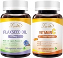 Lovita Flaxseed Oil & Vitamin C Nutrients Bundle. Dietary Supplement Supports Better Nutrition & Overall Well-Being 2