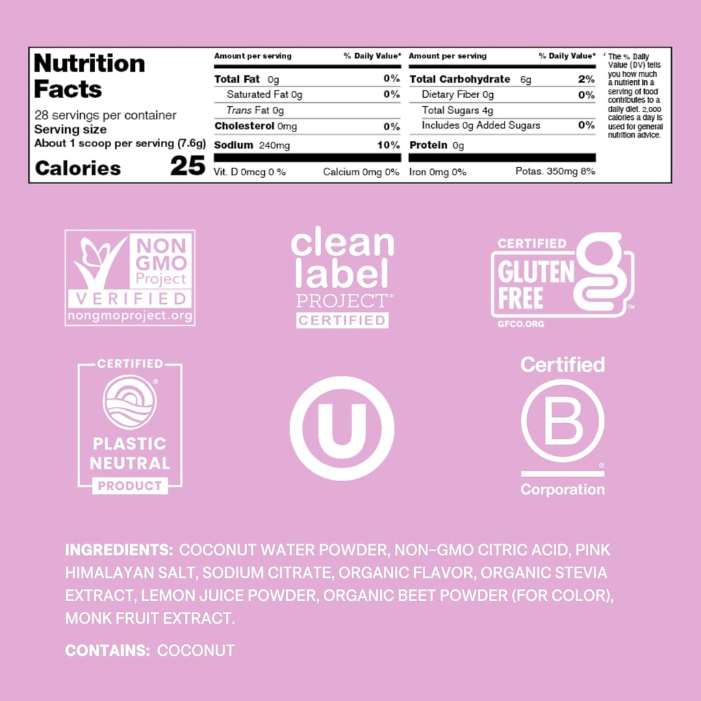 Cure Hydration | Plant-Based Electrolyte Drink Mix | No Added Sugar | FSA-HSA | Dehydration Relief Powder Made with Coconut Water | Non-GMO | Vegan | 28 Servings Jar - Watermelon 3