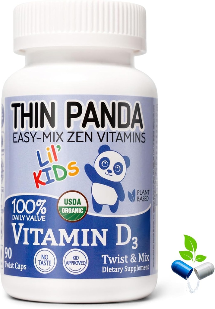 Lil' Kids Organic Vitamin D3 Supplement | 100% Of Your RDA | For Strong Bones & Healthy Immunity | Unique Twist & Mix Design | GMO Gluten Vegan & Taste Free | For Toddlers Ages 3 & Under | 90 Servings 2