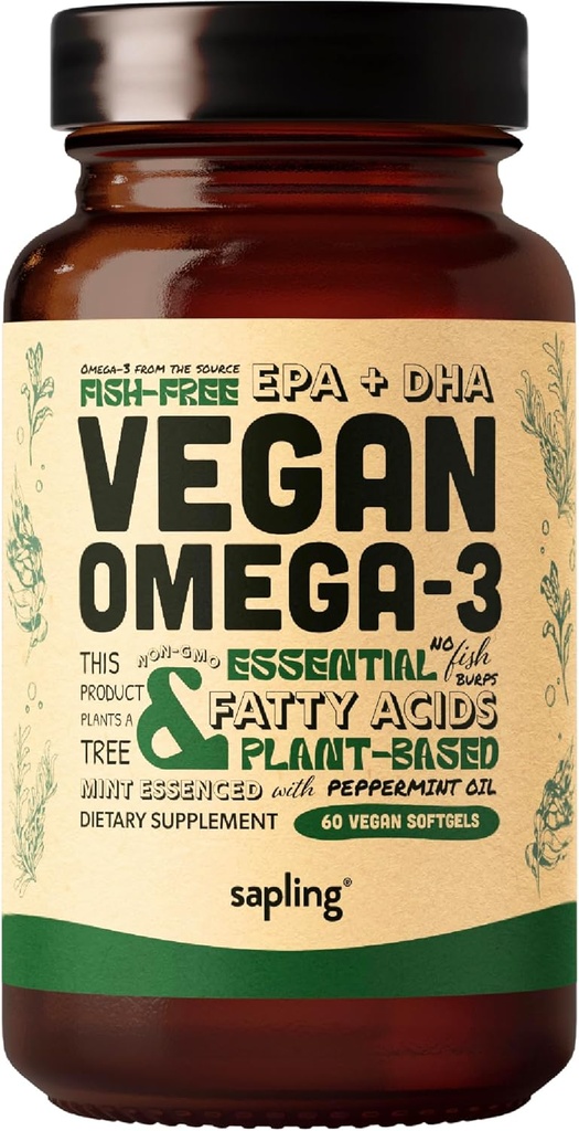 Algae Calcium & Vegan Omega 3 & Vitamin B Complex Bundle - Calcium Supplement from Red Algae, Plant Based DHA & EPA Fatty Acids, Essential B Vitamins 6