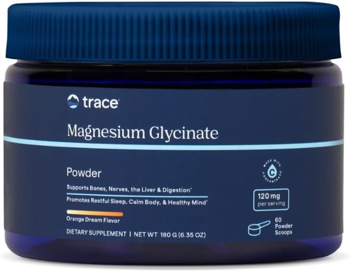 Trace Minerals Magnesium Glycinate 120mg - Drink Mix for Healthy Digestion & Muscles - Immune System Support Powder - Magnesium Supplement to Aid Healthy Sleep - Orange Dream, 180g (60 Servings) 2