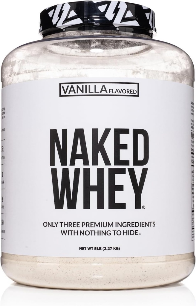 NAKED Vanilla Whey Protein Powder - All Natural Grass Fed Whey Protein Powder, Vanilla Flavor, Organic Coconut Sugar, 5Lb Bulk, GMO-Free, Soy Free, Gluten Free - 61 Servings 2