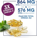 Omega 3 Fish Oil 2400 mg - Triple Strength Omega3, EPA & DHA Fatty Acids Supplement - Natural Support for Immune, Heart & Brain Health - Wild Caught, Non-GMO, Lemon Flavor, Burpless - 180 Softgels 5