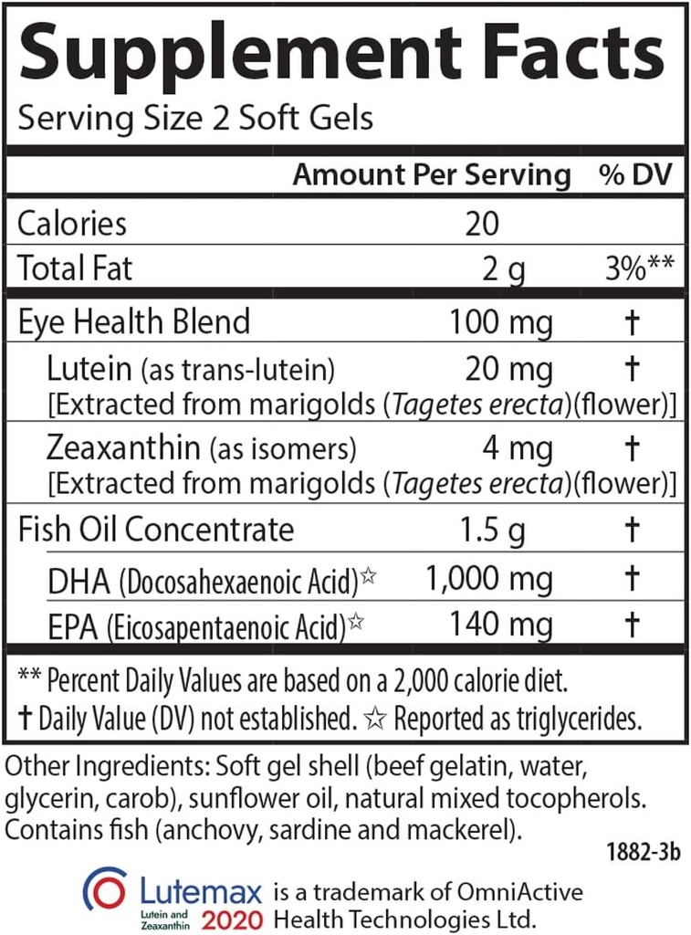 Carlson - Super DHA Plus Lutein, 1000 mg DHA + 20 mg Lutein, 120 Softgels 5