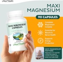 Maxi Health Magnesium Capsules - Energy Production - Muscle & Nerve Health - Bone Support - Magnesium Supplement from Magnesium Oxide, Magnesium Glycinate Chelate and Magnesium Citrate - 90 Count by Maxi Health 3