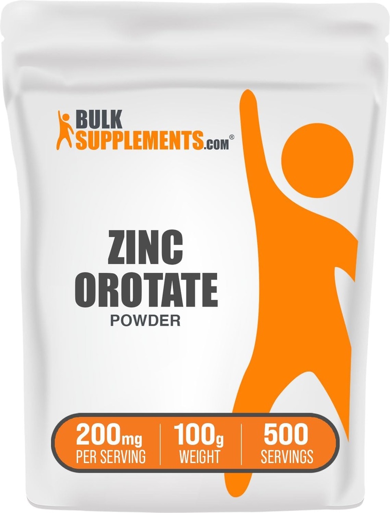 BulkSupplements.com Zinc Orotate Powder - Zinc Minerals Supplement, for Immune Support - Gluten Free, 200mg per Serving, 100g (3.5 oz) (Pack of 1) 2