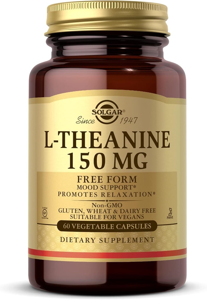 Solgar L-Theanine 150 mg - 60 Vegetable Capsules - Promotes Relaxation - Non-GMO, Vegan, Kosher & Gluten Free - 60 Servings 2