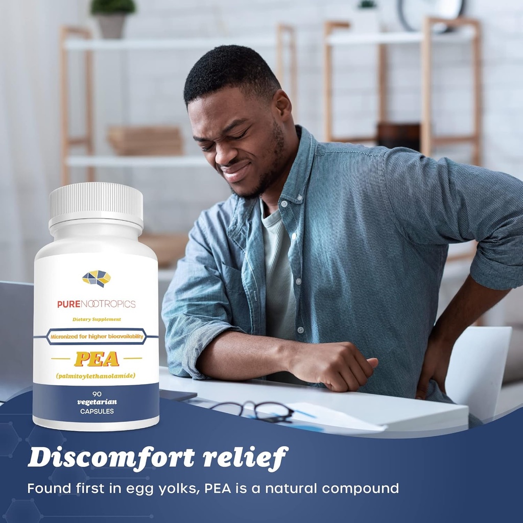 Pure Nootropics - Palmitoylethanolamide (Micronized Pea) 400 mg Capsules | 90 Veg Caps Value Pack | Supports Relief from Occasional Discomfort | Supports Immune System 4